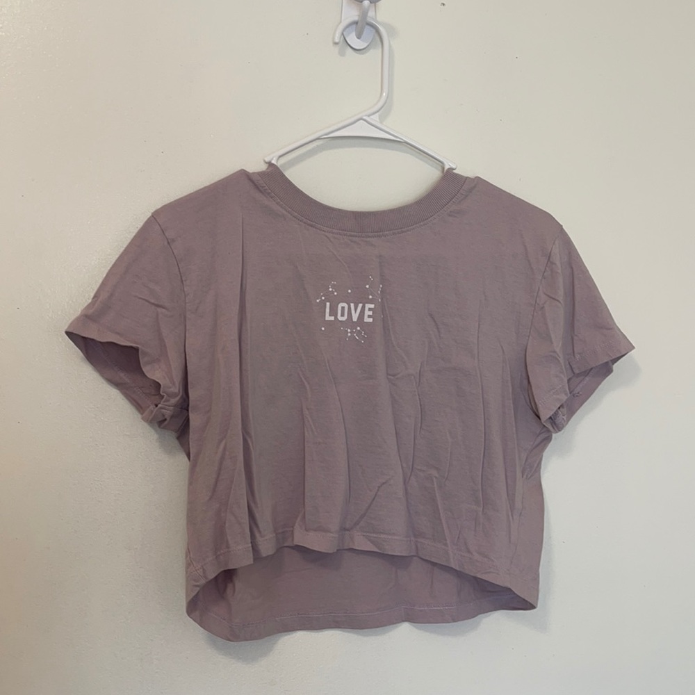 Love Peace & Lazy Day’s Purple Cropped Shirt